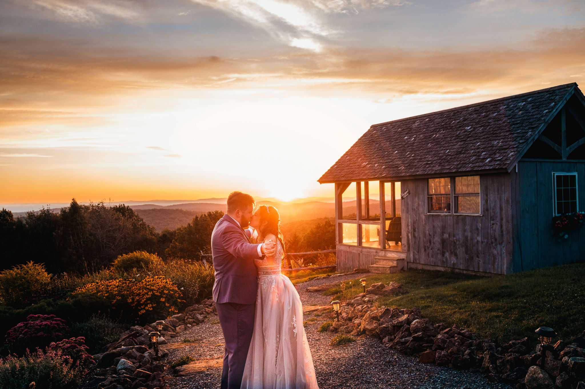 Intimate moment at sunset at Cobb Hill Estate in Harrisville NH By Lisa Smith Photography
