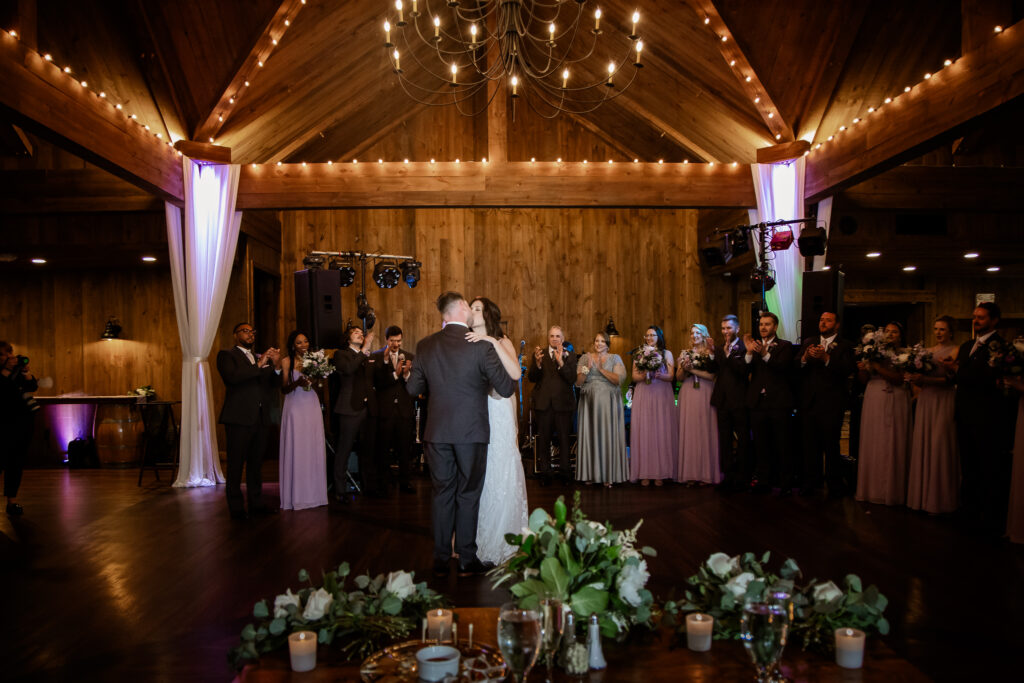 Bride and grooms first dance at birchwood vineyard by Lisa Smith Photography